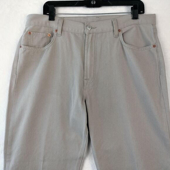 Lucky Brand Jeans Mens 36x30 Beige Classic Fit Straight Leg Dungarees Vintage - Picture 2 of 16